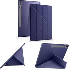 Defne Store Samsung Galaxy Tab S9 Plus/tab S9 Fe Plus ile Uyumlu Lacivert, Kalem Bölmeli, Smart Standlı, Yumuşak Tablet Kılıfı