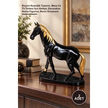 Yenilig 2 Adet Dekoratif At Biblo – Reçine Nostaljik Tasarım, Masa ve Tv Ünitesi Için Hediye, Decorative Horse Figurine, Resin Ornament