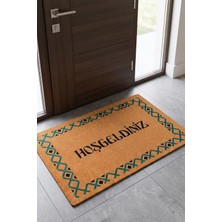 Kapı Önü Paspası, Kaymaz Taban, Dekoratif, 45 x 70 Cm, Turuncu