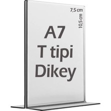 Defne Store A7 T Tipi Dikey Şeffaf Folyo Menü ve Broşür Standı