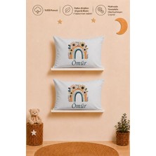 Pia Baby Isme Özel Kız Bebek 2'li Yastık Kılıfı 35X45 cm %100 Pamuk Organik Baskılı Isimli Bebek Hediyesi