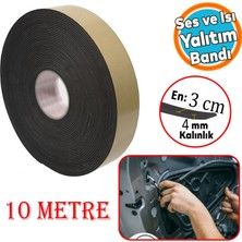 Araç Oto Ses Isı Yalıtım Izolasyon Bandı Yapışkanlı Bant Epidyen Sünger En 30 mm Kalın 4 mm 10 Metre