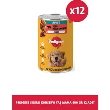Sığırlı Konserve Yaş Köpek Maması, 400 G, 12 Adet