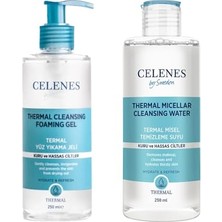 Defne Store Termal Yüz Temizleme Seti Ikisi Bir Arada Kuru ve Hassas Ciltler 250 ml + 250 ml