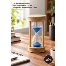 Yenilig 1 Adet Dekoratif Ahşap Kum Saati – 10 Dakika Zamanlayıcı, Masaüstü Dekor, Ev Ofis Aksesuarı, Vintage Sand Timer