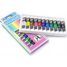 Defne Store Boya, Mona Lisa 12 Renk Guaj Tüp Seti – 12X12 ml Profesyonel Guaj Boya Tüp Set – Tuval, Ahşap, Taş, Seramik ve Hobi Boyama Için Yoğun Pigmentli Sanat Boyası