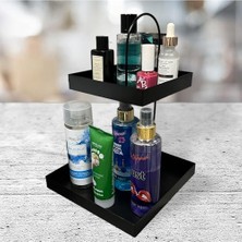 Defne Store Siyah 2 Katlı Metal Banyo ve Mutfak Organizer Standı