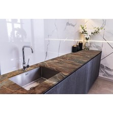 Defne Store Mutfak Tezgahı Için Tezgah Üstü Fayans Kaplama Folyosu Grunge Taş, 70 cm x 5 Metre