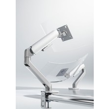 17-34 Lynx Series Gaz Pistonlu Tekli Monitör Kolu, 10 Kg, Vesa 75X75 ve 100X100 Mm, Yükseklik ve Açı Ayarlı, Masa Kelepçeli, Silver
