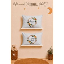 Pia Baby Isimli Kız Bebek 2'li Yastık Kılıfı 35X45 cm %100 Pamuk Organik Baskılı Isme Özel Bebek Hediyesi