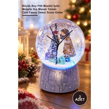 Yenilig 2 Adet Kar Küresi – Büyük Boy Pilli Müzikli Işıklı Motorlu Kış Masalı Temalı Cam Fanus Dekor Snow Globe