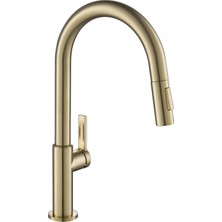 Ms KPF-2820SFACB Oletto Tek Saplı Aşağı Çekilebilir Mutfak Bataryası, 40 Cm, Antik Şampanya Bronz