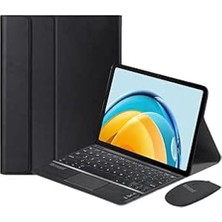 Defne Store Samsung Galaxy Tab A9 Plus SM-X210 11 Inch Tablet Bluetooth Touchpad Klavye + Bluetooth Mouse + Standlı Kılıf - Siyah Bkk7