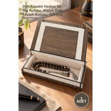 Yenilig 3 Adet Ahşap Derili Kutu – Deri Kapaklı Hediye ve Set Kutusu, Kişiye Özel Tesbih Kutusu, Gift Box