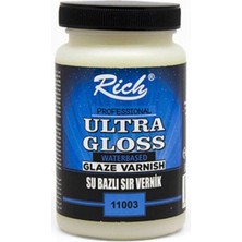Defne Store Professional Ultra Gloss Waterbased Glaze Varnish Su Bazlı Sır Vernik; 250 Ml, Şeffaf
