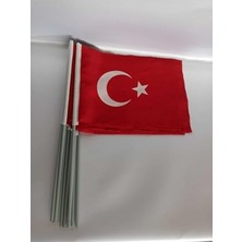 Defne Store Lona Sanat Türk Bayrağı 20X30 Alpaka Kumaş Sopalı (20LI)