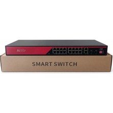 Ezcool EZ-16PSX-SFP 16 Port 16FE+2GE+2SFP Gigabit Yönetilemez Poe Switch 120W