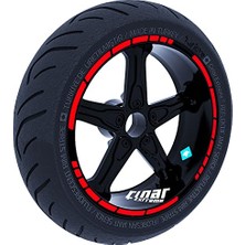 Defne Store Reflektif Kırmızı Moto Gp Stili Jant Şeridi Sticker