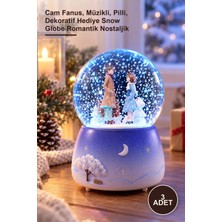 Yenilig 3 Adet Işıklı Kar Püskürten Kış Masalı Temalı Kar Küresi – Cam Fanus, Müzikli, Pilli, Dekoratif Hediye Snow Globe Romantik Nostaljik