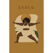 Defne Store Black Women's Yoga Serıes; Journal/notebook In Gold By Settle: Beautiful 240 Paged Lined Journal On Cream Paper, Size 5.5in x 8.5in