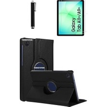 Defne Store Samsung Galaxy Tab A11+ 11 Inç 2025 Uyumlu Siyah Set; 360° Dönebilen Kapaklı Kılıf, Ekran Koruyucu ve Kalem
