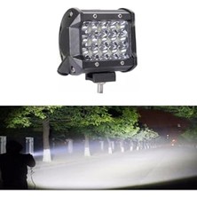 Defne Store Off Road LED Lamba Delici Beyaz Kare Sis Farı Projektör 45W 12 LED Metal Çalışma Lambası 1 Adet