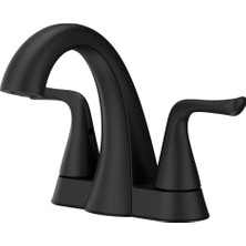Defne Store Willa Banyo Lavabo Bataryası, 4 Inç Merkez Seti, 2 Saplı, 3 Delikli, Spot Savunma Mat Siyah Kaplama, LF048MALSDB