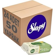 Defne Store Islak Havlu Mendil Doğal Organik Pamuklu 50 Yaprak Plastik Kapaklı (24'lü Set)