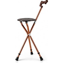 Defne Store Oturaklı Katlanır Baston; Tabureli Yürüyüş Bastonu, 87-97 cm Ayarlanabilir 150 kg Kapasiteli, Kaymaz Ayaklı Ergonomik Tutamaklı Yaşlı Engelli Hasta Hac Umre Günlük Kullanım Için Oturaklı Baston