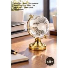Yenilig 5 Adet Mini Kristal Cam Dünya – Masaüstü Dekor, Antik Tasarım Metal Cam Küre Biblo, Ofis Aksesuarı, Crystal Globe