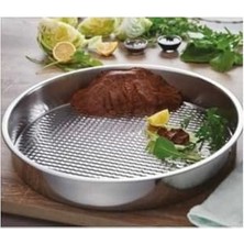 Defne Store 41 cm Çapında Paslanmaz Çelik Çiğ Köfte Tepsisi Alt Yüzeyi Tırtıklı Özel Üretim, GÜLSO33379553334