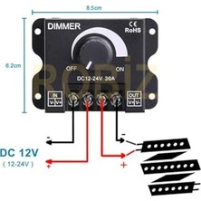 Defne Store Ampul, 12V 24V 30A LED Sürücü Dimmer 360W 720W LED Sürücü Voltaj Ayarlı Şerit Işık Parlaklık Kontrol