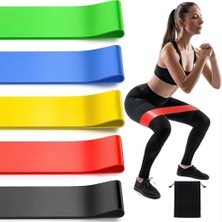 Defne Store 5'li Pilates Direnç Bandı Seti, 5 Farklı Sertlik Seviyesi, Esnek Silikon Egzersiz Lastiği