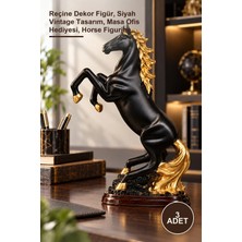 Yenilig 3 Adet Dekoratif Şaha Kalkmış At Biblo – Reçine Dekor Figür, Siyah Vintage Tasarım, Masa Ofis Hediyesi, Horse Figurine