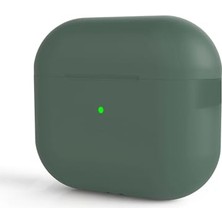 Defne Store Apple Airpods Pro 2 ile Uyumlu Standart Silikon Kılıf Koyu Yeşil