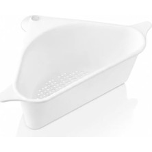 Defne Store 28 cm Beyaz Evye Organizeri, Drenajlı Delikli Asılabilir Süzgeç