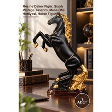 Yenilig 1 Adet Dekoratif Şaha Kalkmış At Biblo – Reçine Dekor Figür, Siyah Vintage Tasarım, Masa Ofis Hediyesi, Horse Figurine