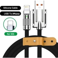 Defne Store 6A Ios Apple Lightning Sıvı Silikon Data Hızlı Şarj Kablosu; Bakır Döşeme, Katlanmaz Kırılmaz Dayanıklı Kablo Siyah