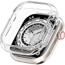 Defne Store Kılıf; Apple Watch Ultra 49 mm Tam Koruyucu, Köşeleri Kapatan Şeffaf Pc Çerçeve