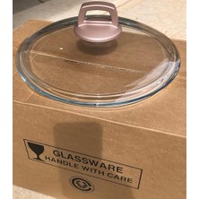Defne Store Karaca Rose Gold Kulp ve 30 cm Cam Kapağı