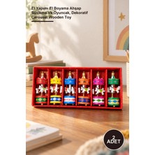 Yenilig 2 Adet Mini Ahşap Atlı Karınca – El Yapımı El Boyama Ahşap Süsleme ve Oyuncak, Dekoratif Carousel Wooden Toy