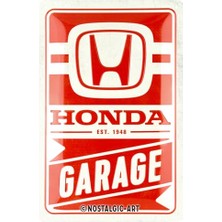 Defne Store Retro Sac Levha, 20 x 30 Cm, Honda Garajı, Metal Vintage Tasarım