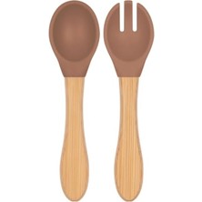 Defne Store Basıcs Mama Kaşığı + Çatal - Woody Brown