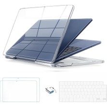 Defne Store Kılıf, Macbook Neo 13INÇ A18 Pro A3404 ile Uyumlu +2ADET Ekran Koruyucu +Otg +Klavye Koruyucu Şeffaf-Beyaz