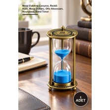 Yenilig 1 Adet 20 Dakikalık Vintage Kum Saati – Metal Eskitme Çerçeve, Renkli Kum, Masa Dekoru, Ofis Aksesuarı, Hourglass, Sand Timer