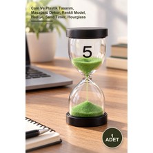 Yenilig 1 Adet 5 Dakikalık Dekoratif Kum Saati – Cam ve Plastik Tasarım, Masaüstü Dekor, Renkli Model, Hediye, Sand Timer, Hourglass