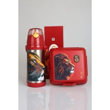 Defne Store Lisanslı Leon Askılı 500 ml Çelik Matara ve Beslenme Çantası