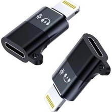 Cl2 Lightning ≥ USB C Şarj ve Data Aktarım Destekli Kulaklık Adaptörü Dönüştürücü, 2 Adet Aux Ses Adaptörü Konektörü Dongle/lightning Erkek – USB C Di