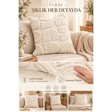 ELHAS Kabartma Desenli Yumuşak Dokulu Dekoratif Kırlent Kılıfı Modern ve Şık Yastık Kılıfı (1 Adet )