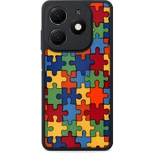 BG AKSESUAR Tecno Spark 20 Uyumlu Yapboz Desenli Kamera Korumalı Darbelere Dayanıklı Kılıf